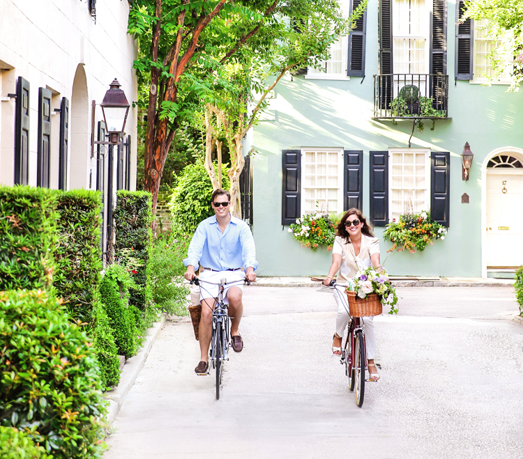 Riding bikes through the Charleston Historic District