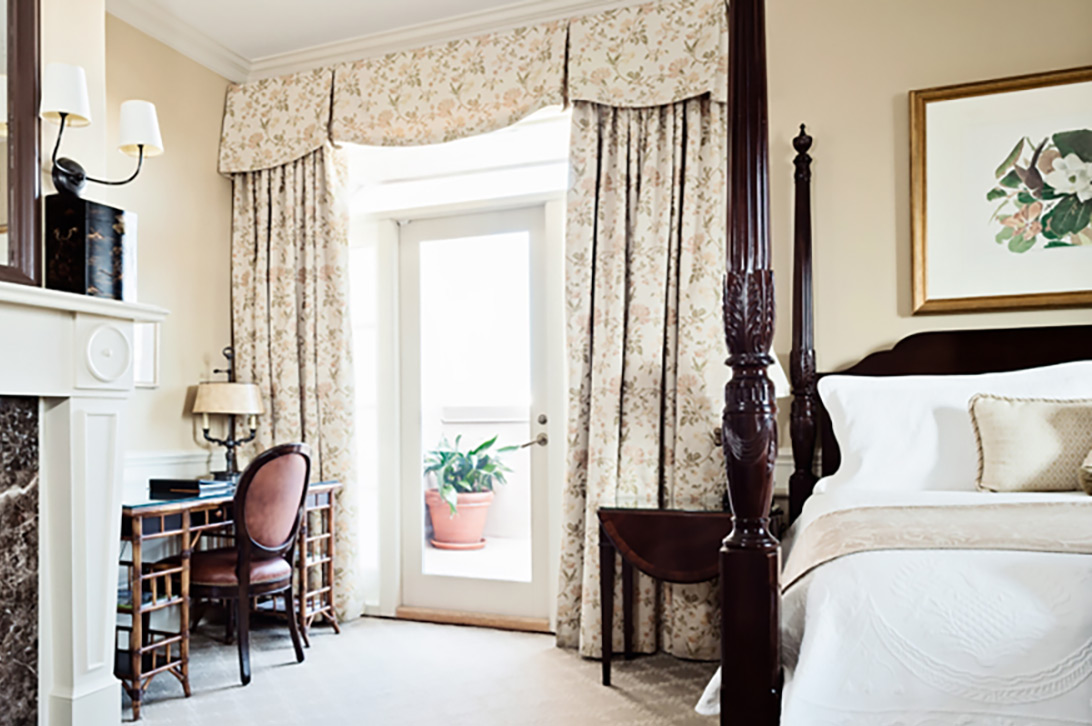 Charleston hotel penthouse with private terrace Charleston hotel luxury penthouse with fireplace and private terrace