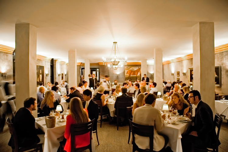 Peninsula Grill dining room Restaurant with velvet walls
