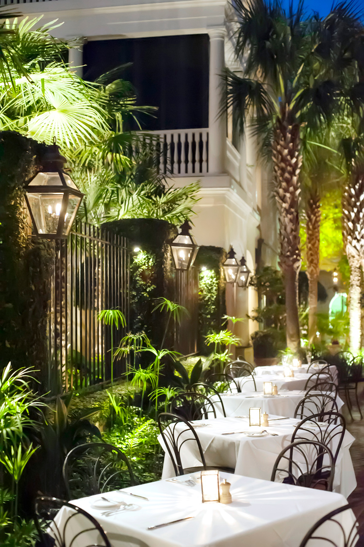 Peninsula Grill garden dining most romantic restaurant in charleston sc