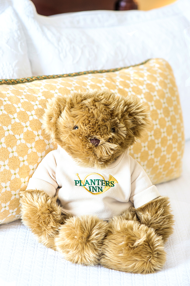 Charleston hotel romance package amenity Famous hotel teddy bear mascot