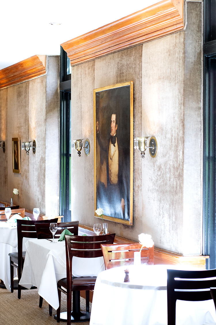 The famed velvet walls at Peninsula Grill restaurant in Charleston S.C.