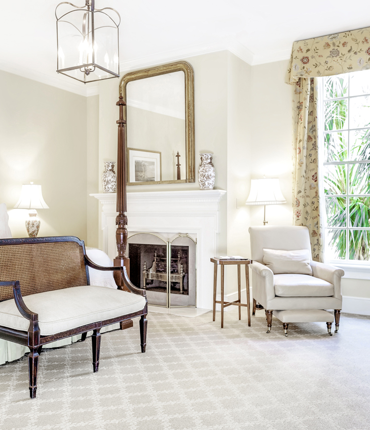 Charleston hotel room with fireplace