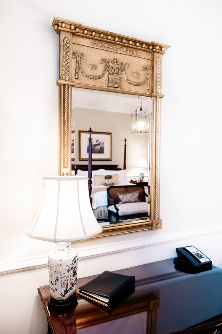 Planters Inn Premier Charleston King Room Beautiful Mirror in our Premier Charleston King Room