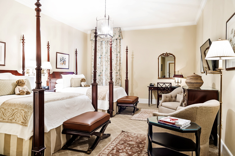 Charleston SC hotel room with two queen beds